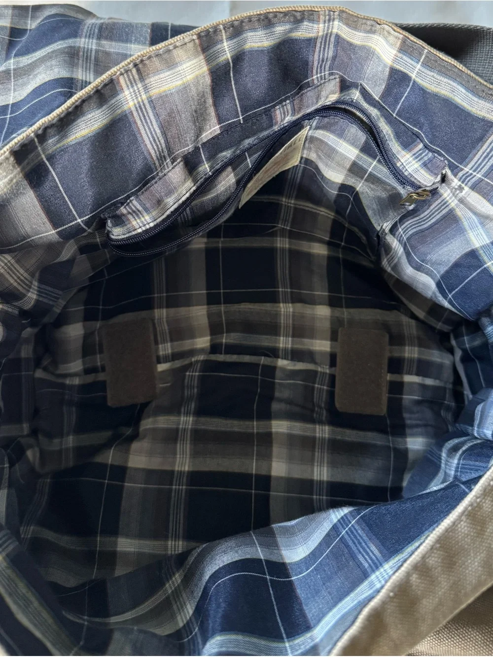 Aeropostale Navy and Light Blue Plaid Lined Jacket Interior